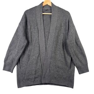 Lululemon Merino Wool-Blend Ribbed Long Wrap Sweater Grey LW3GKBS Size 8